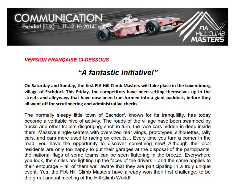 2014 10 12 FIA Hill Climb Masters Eschdorf Friday